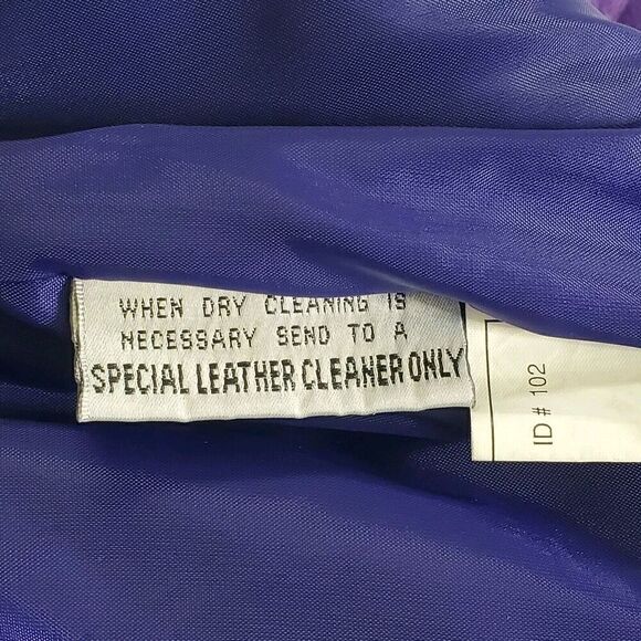 G III Genuine Leather Purple Skirt Size 7/8 Bold Pencil Split Hem 90s Womens - Picture 8 of 9